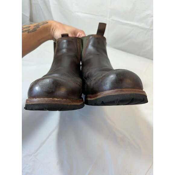 Cabelas 4most Leather Brown Boots Man’s Size 14 M Vibram Soles - Picture 8 of 12